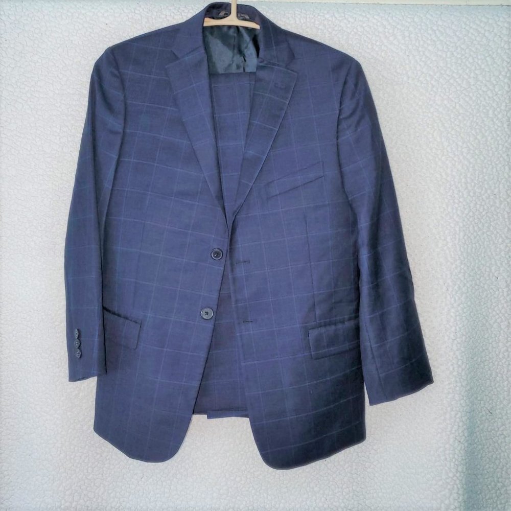 Like New Boys Michael Kors Jacket Blazer & Pant Suit Set Size 16 R Blue/Lines